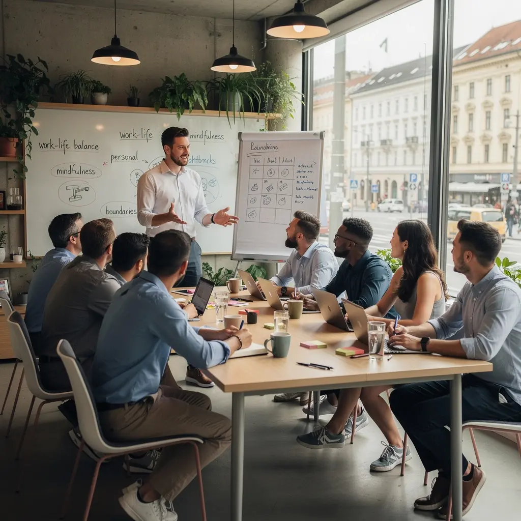 Eine Person, die meditierend auf einem Berg sitzt und die Aussicht genießt.