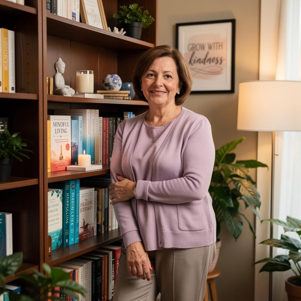 Ein Sonnenuntergang, der durch ein Fenster auf ein Buch über Wohlbefinden strahlt.